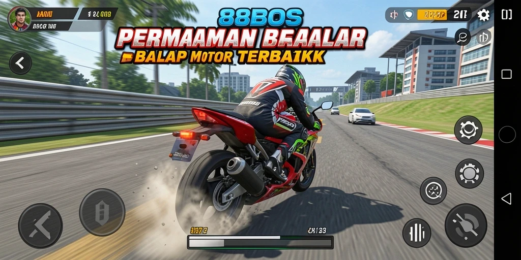 Gameplay seru balapan motor di 88BOS.
