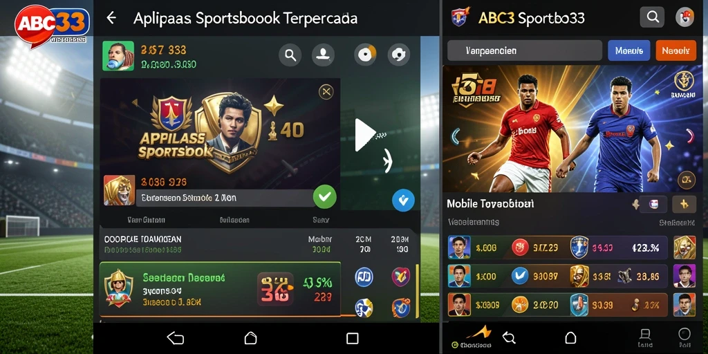 Tampilan gameplay ABC33 menampilkan berbagai pilihan taruhan olahraga.
