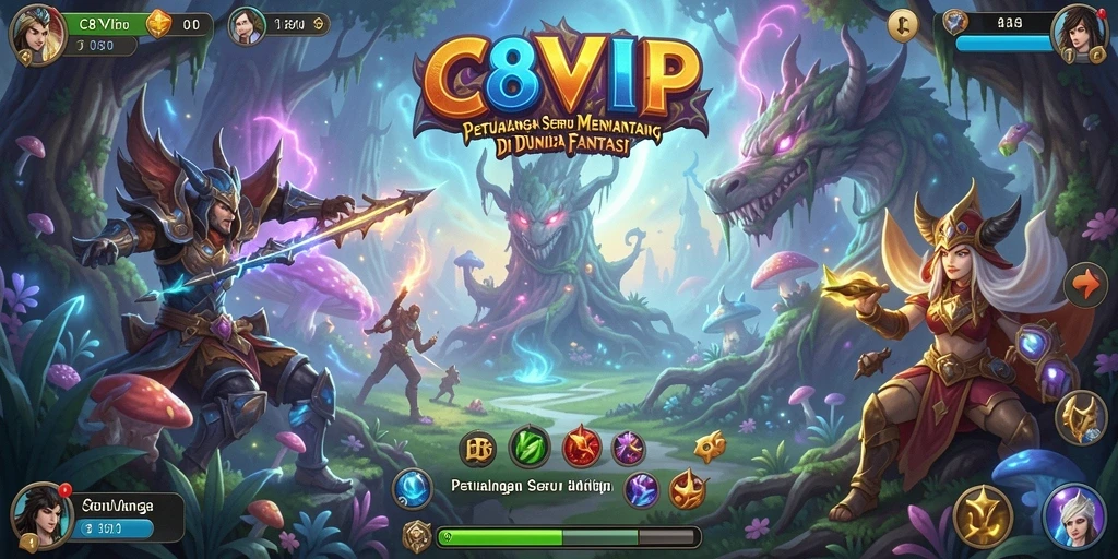 Screenshot utama C8VIP yang menampilkan aksi seru dalam petualangan.