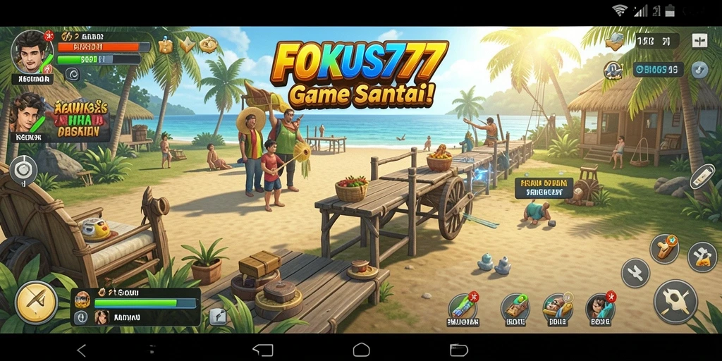 Tampilan gameplay FOKUS777 yang ceria dan menghibur.