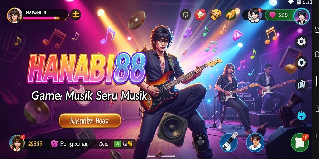 Tampilan utama gameplay HANABI88 yang memukau dan penuh warna.