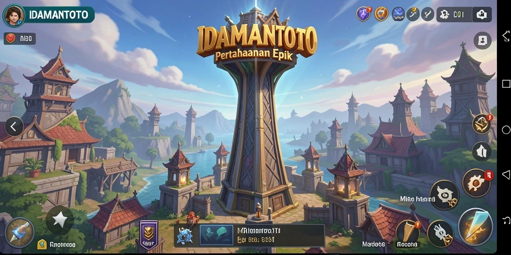 Tampilan gameplay Tower Defense yang mendebarkan di IDAMANTOTO.