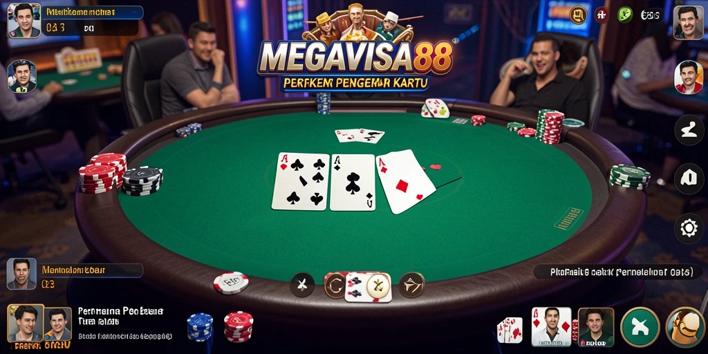 Screenshot utama MEGAVISA88 menampilkan gameplay poker yang seru.