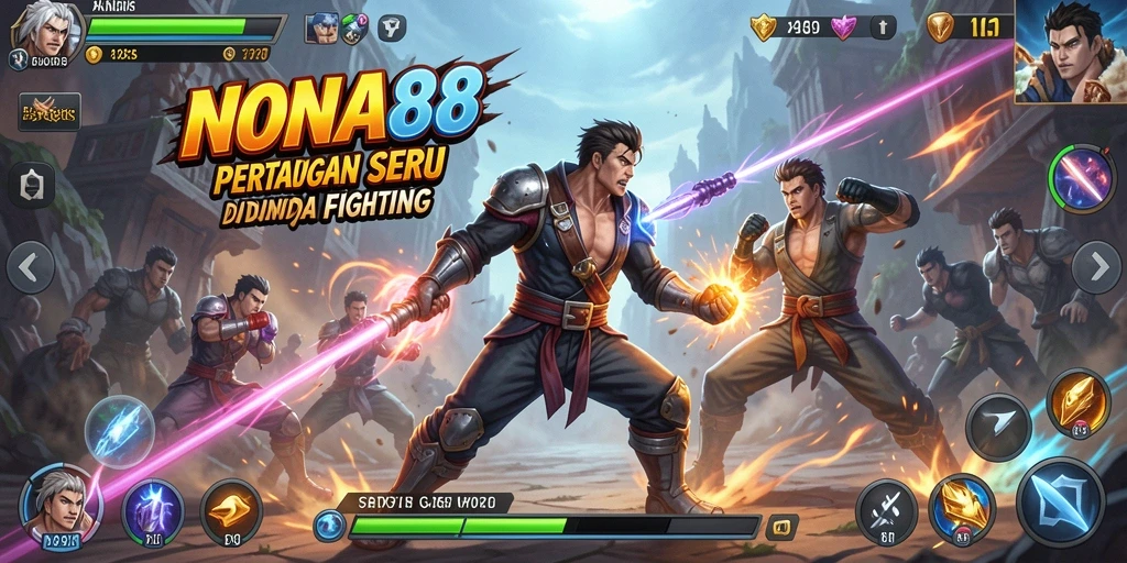 Tampilan gameplay NONA88 dengan aksi pertarungan yang mendebarkan.