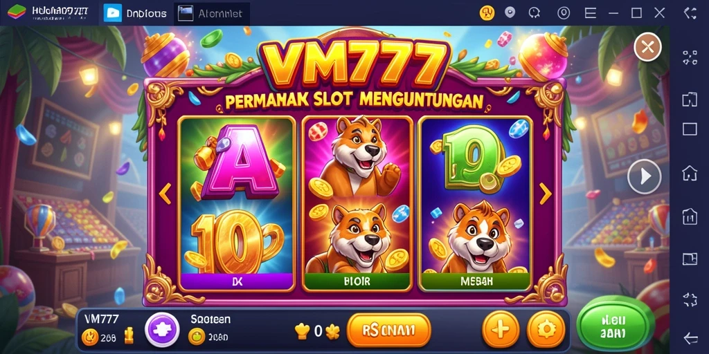 Tampilan gameplay seru dari VM777 dengan efek visual yang menakjubkan.