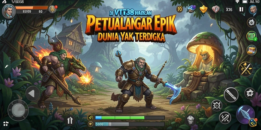 Screenshot permainan VT38 yang menampilkan dunia petualangan yang menakjubkan.