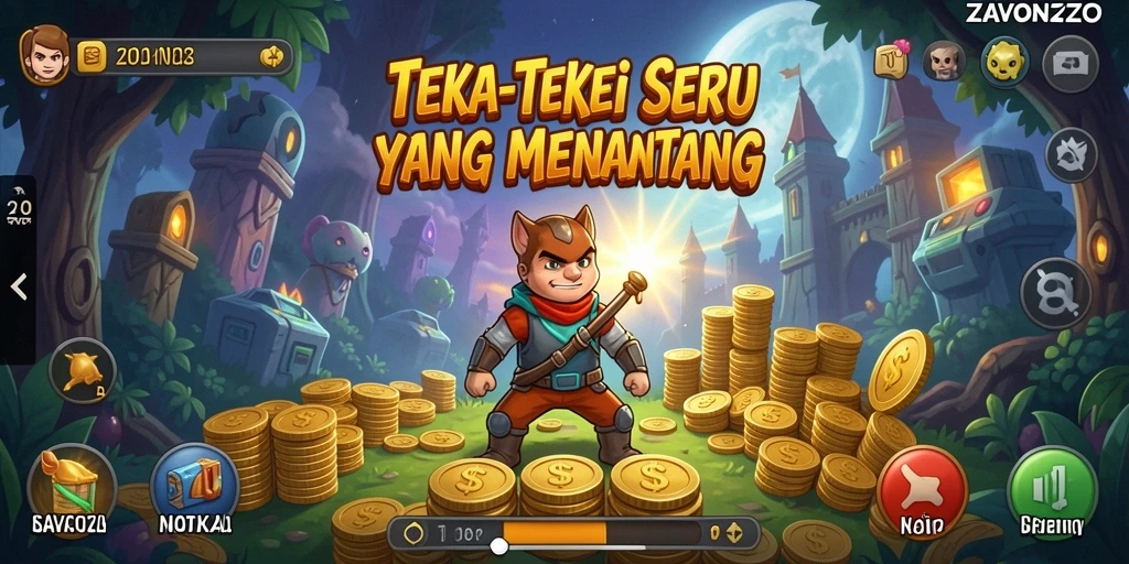 Tangkapan layar gameplay seru dari ZAVONZO yang menampilkan teka-teki menantang.